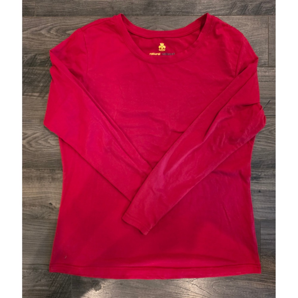 Womens sz XL Natural Uniforms Red Long Sleeve Scrub Undershirt Modern Fit Luxe